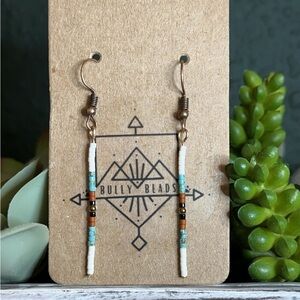 Handcrafted Navajo inspired delica bead earrings.